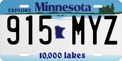 MN license plate 915MYZ