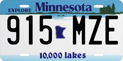 MN license plate 915MZE