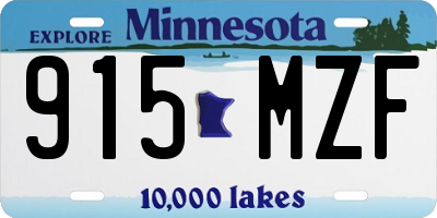 MN license plate 915MZF