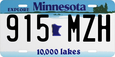 MN license plate 915MZH