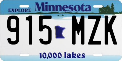 MN license plate 915MZK