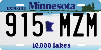 MN license plate 915MZM