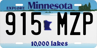 MN license plate 915MZP