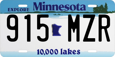 MN license plate 915MZR