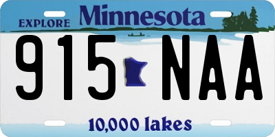 MN license plate 915NAA