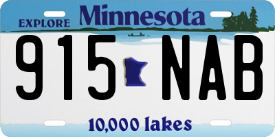MN license plate 915NAB
