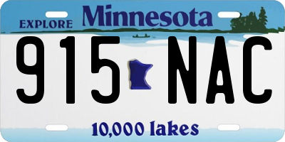 MN license plate 915NAC