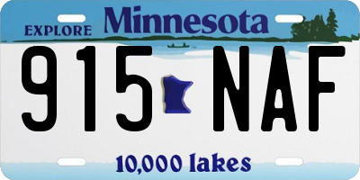 MN license plate 915NAF