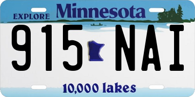 MN license plate 915NAI