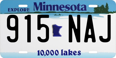 MN license plate 915NAJ