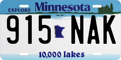 MN license plate 915NAK