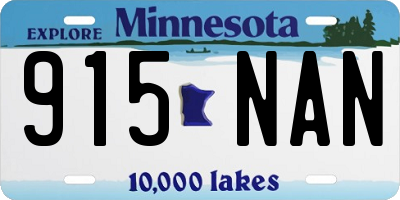 MN license plate 915NAN