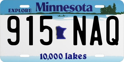 MN license plate 915NAQ