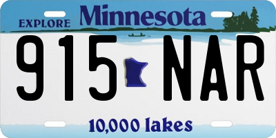 MN license plate 915NAR
