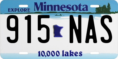 MN license plate 915NAS