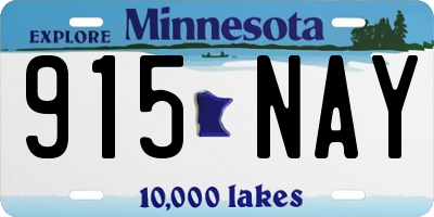 MN license plate 915NAY