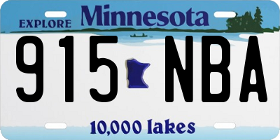 MN license plate 915NBA