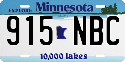 MN license plate 915NBC