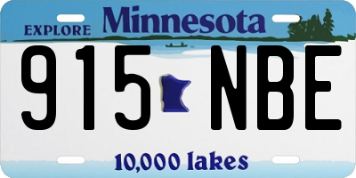 MN license plate 915NBE