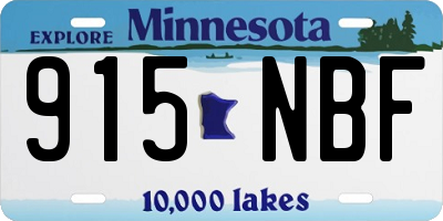 MN license plate 915NBF