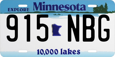 MN license plate 915NBG