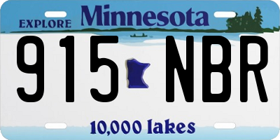 MN license plate 915NBR