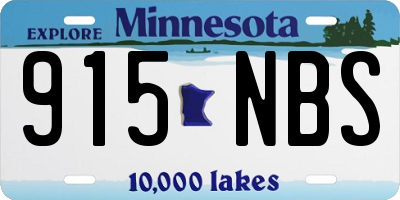 MN license plate 915NBS