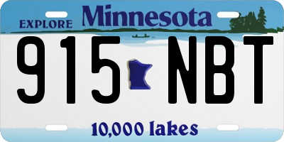 MN license plate 915NBT