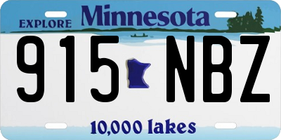 MN license plate 915NBZ