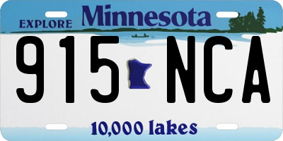 MN license plate 915NCA