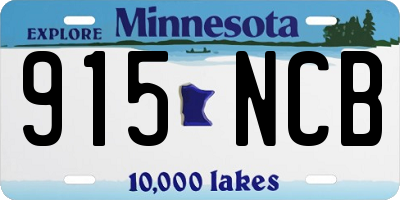 MN license plate 915NCB