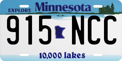 MN license plate 915NCC