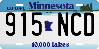 MN license plate 915NCD