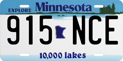 MN license plate 915NCE