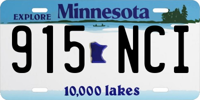 MN license plate 915NCI