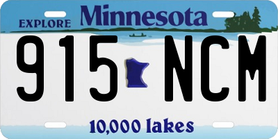 MN license plate 915NCM
