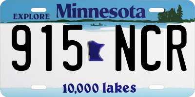 MN license plate 915NCR