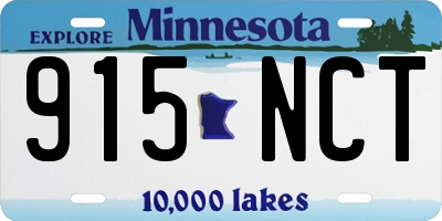 MN license plate 915NCT
