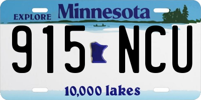 MN license plate 915NCU