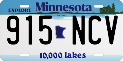 MN license plate 915NCV