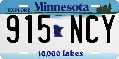 MN license plate 915NCY