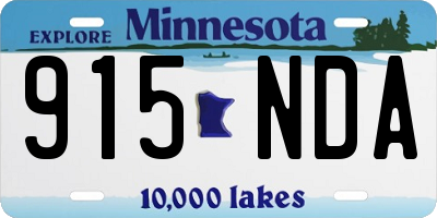 MN license plate 915NDA