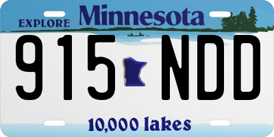 MN license plate 915NDD