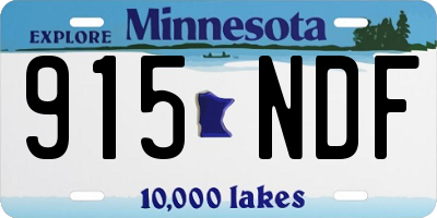MN license plate 915NDF