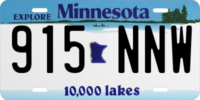 MN license plate 915NNW