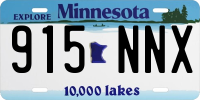 MN license plate 915NNX