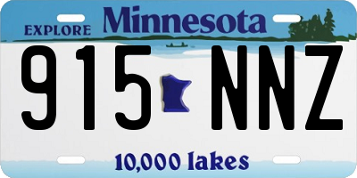 MN license plate 915NNZ