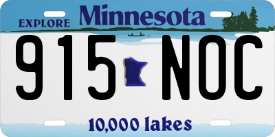 MN license plate 915NOC