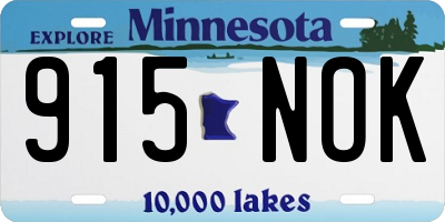 MN license plate 915NOK