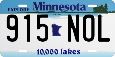 MN license plate 915NOL